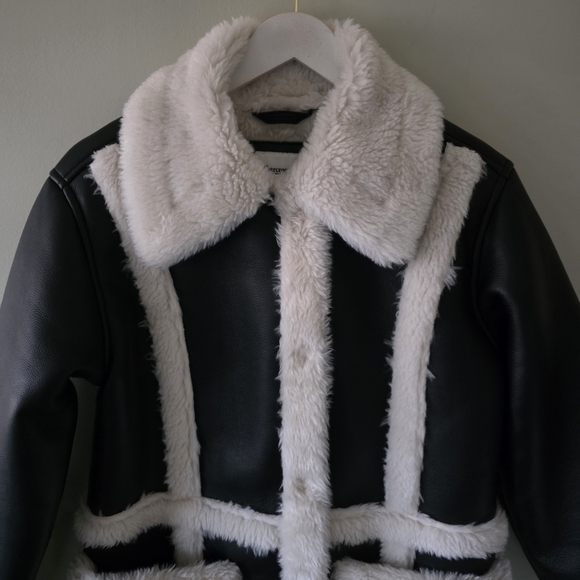 Abercrombie & Fitch XS 70s Modern Retro Hippie Vegan Shearling Penny Lane Jacket - Picture 8 of 16